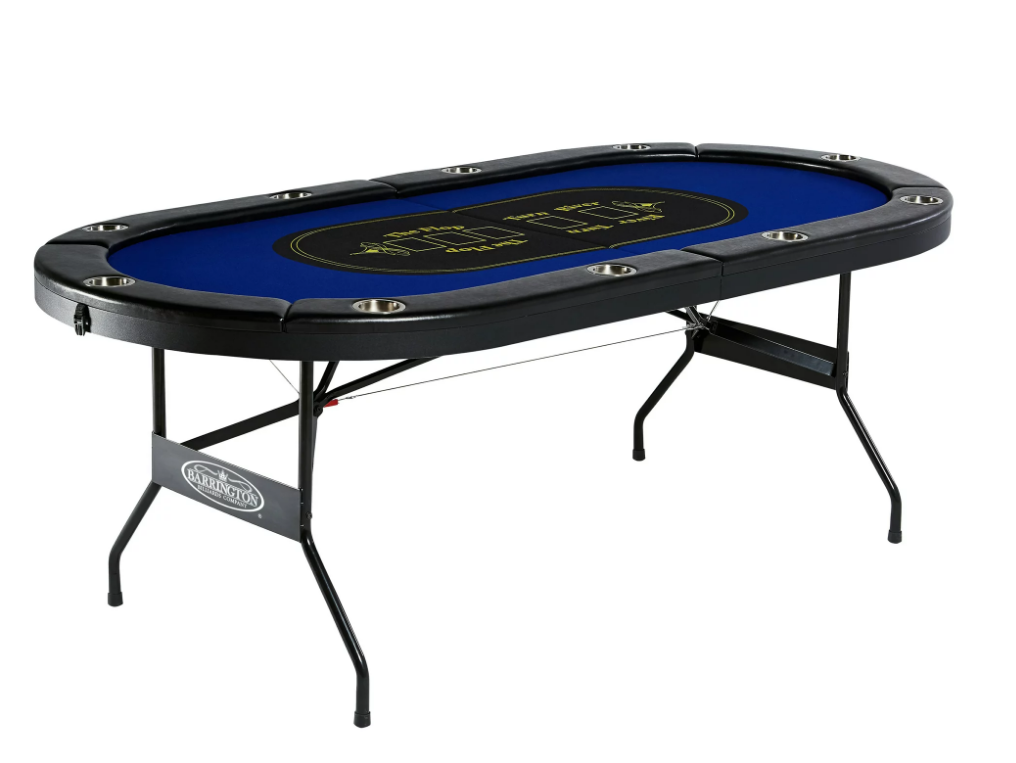 Barrington 10 Player Blue Poker Table, No Assembly Required