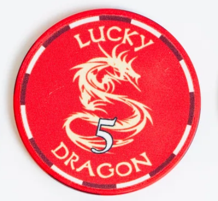 Red Lucky Dragon Poker Chips - $5