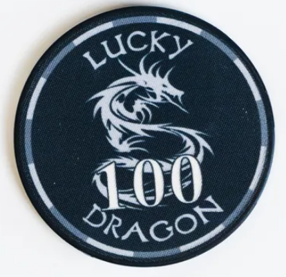 Black Lucky Dragon Poker Chips - $100