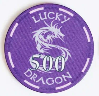 Purple Lucky Dragon Poker Chips - $500