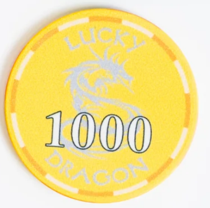 Yellow Lucky Dragon Poker Chips - $1000