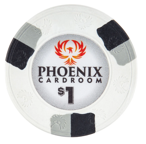 White Phoenix Poker Chips - $1