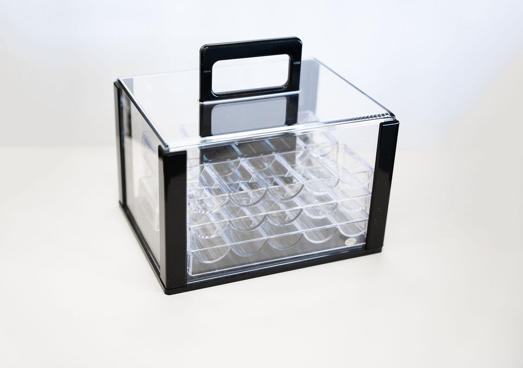 600 Piece Acrylic Poker Chip Carrier with Trays