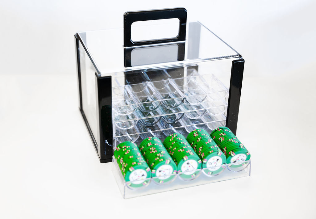 600 Piece Acrylic Poker Chip Carrier with Trays