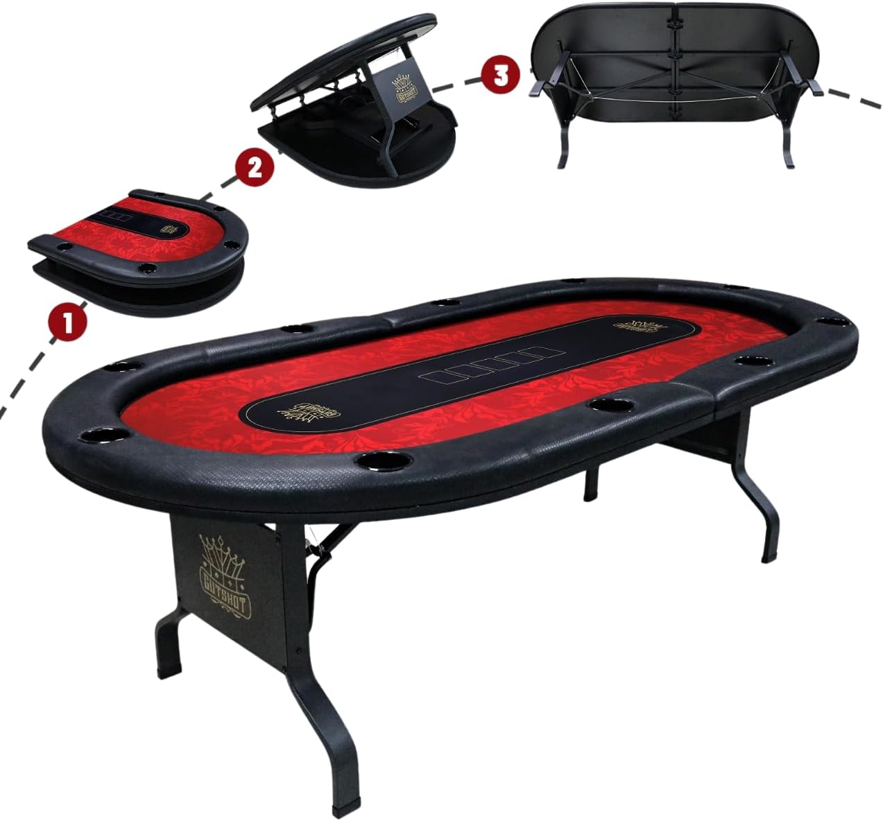 10 player poker table foldable