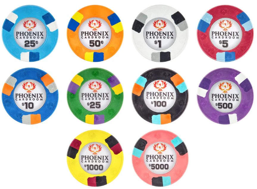 Phoenix 10 Gram Clay Poker Chips