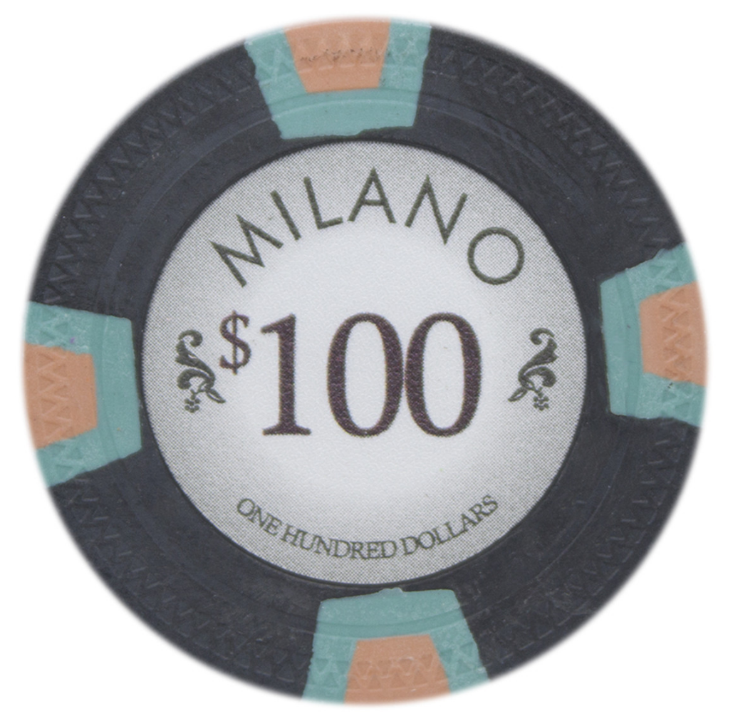 Black Milano Poker Chips 100 chipcave