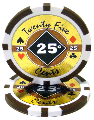 Brown Black Diamond Poker Chips - $0.25