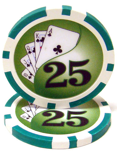 Green Yin Yang Poker Chips - $25