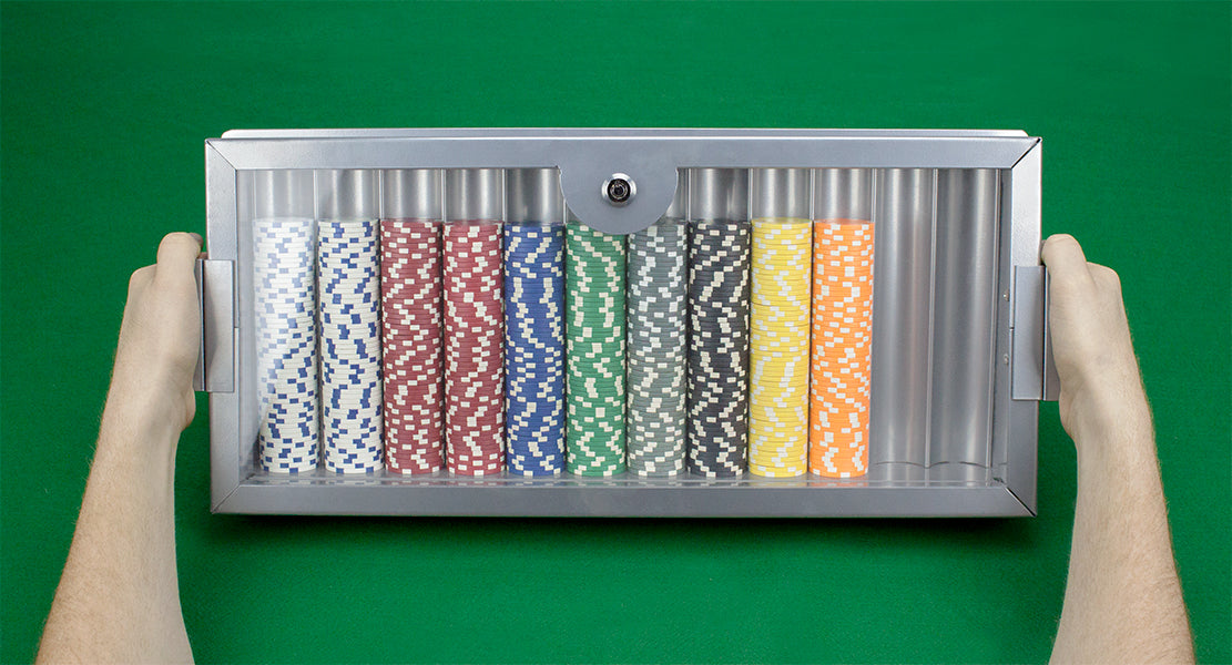 12-Row Metal Chip Tray with Cover and Lock