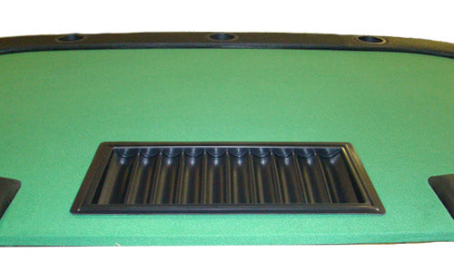 Green Felt Poker Table with Cup Holders and Dealer Tray