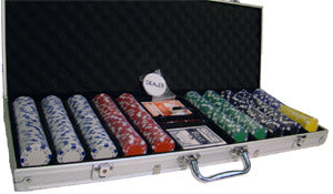 500 Striped Dice Poker Chips with Aluminum Case