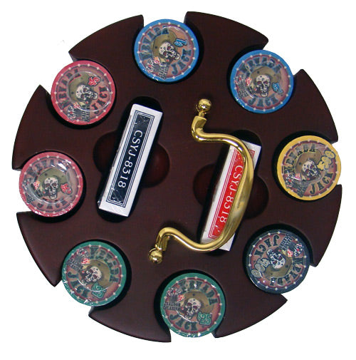200 Nevada Jack Poker Chips with Wooden Carousel