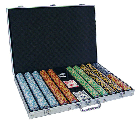 1000 Monte Carlo Poker Chips with Aluminum Case