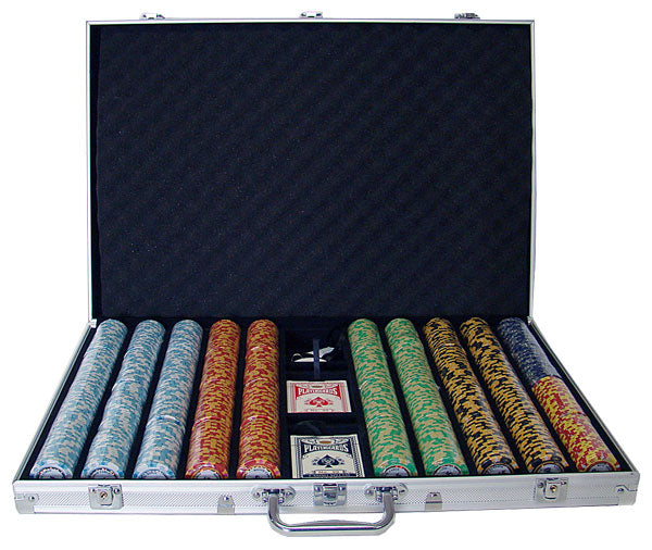 1000 Monte Carlo Poker Chips with Aluminum Case