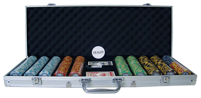 500 Monte Carlo Poker Chips with Aluminum Case