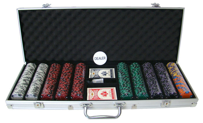 500 Ace King Suited Poker Chips with Aluminum Case