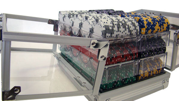 600 Ace King Suited Poker Chips with Acrylic Carrier