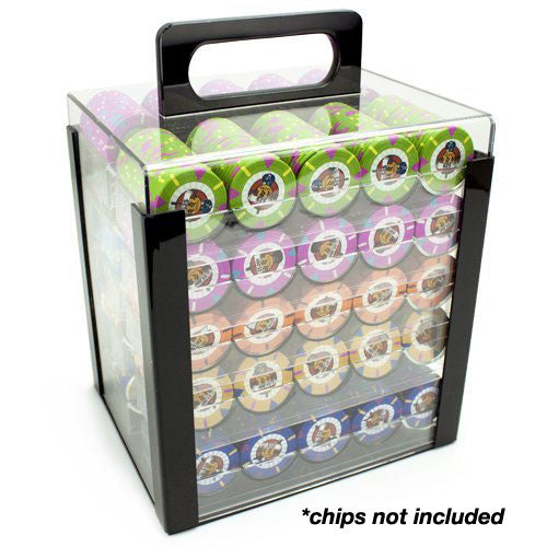 1000 Piece Acrylic Poker Chip Carrier with Trays