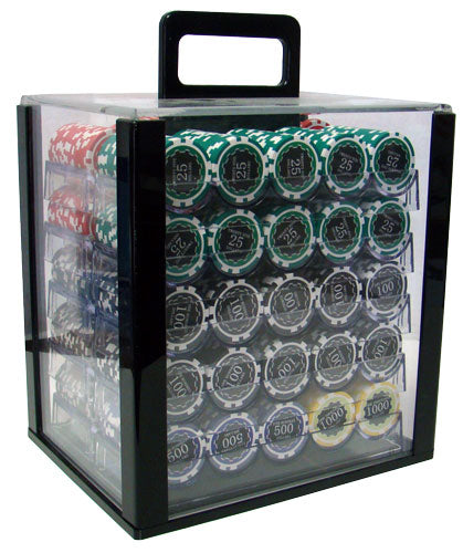 1000 Eclipse Poker Chips with Acrylic Carrier