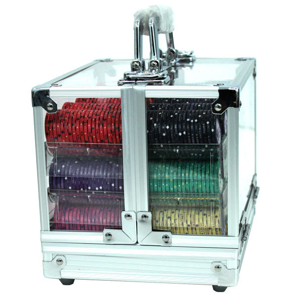 600 Scroll Poker Chips with Acrylic Carrier