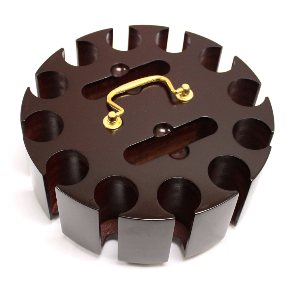 300 Piece Wooden Poker Chip Carousel with Lid