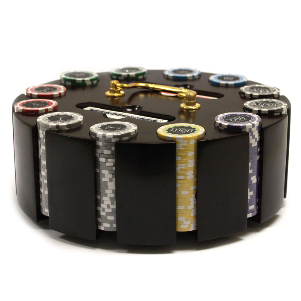 300 Eclipse Poker Chips with Wooden Carousel
