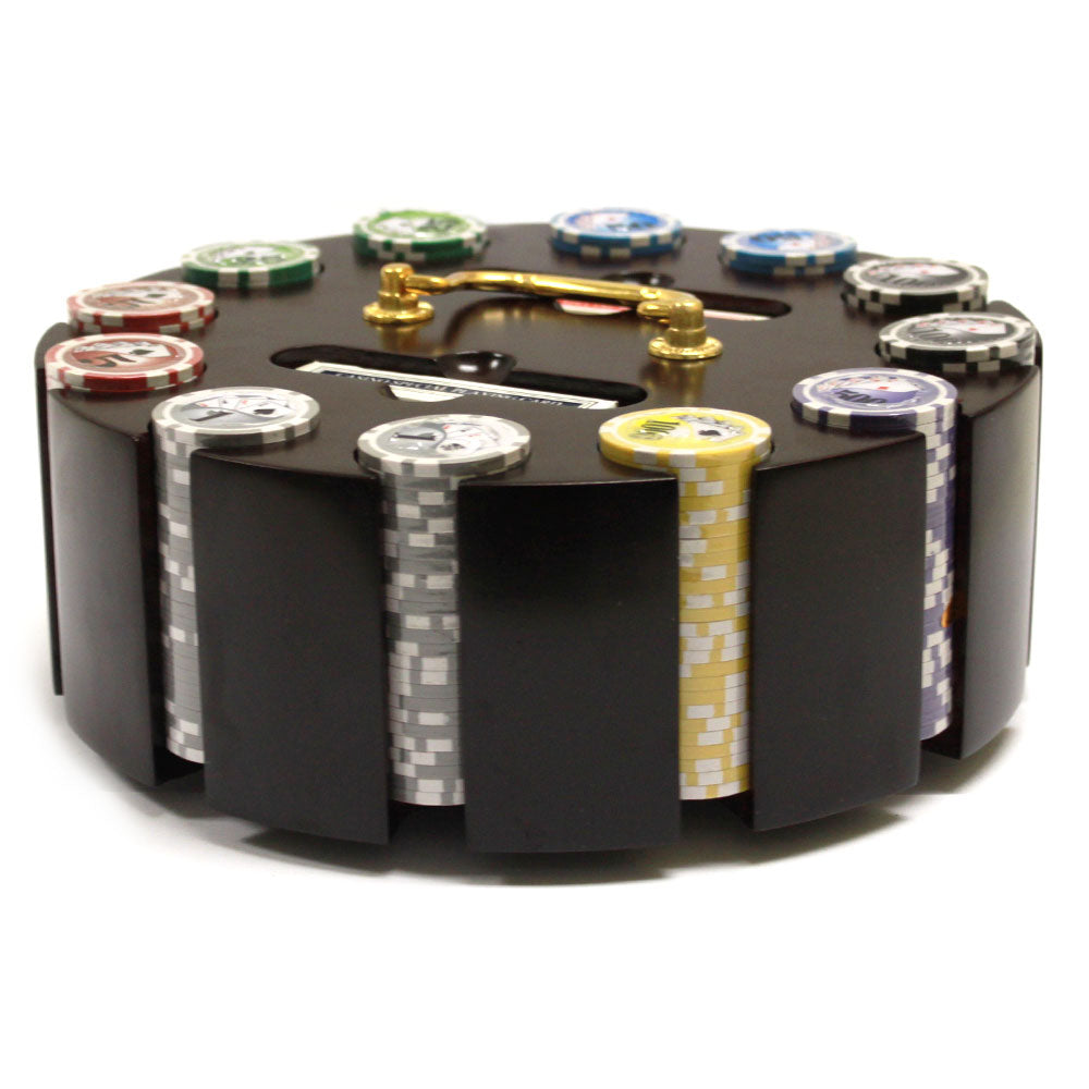 300 Yin Yang Poker Chips with Wooden Carousel