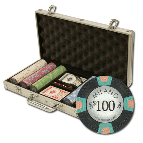 300 Milano Poker Chips with Aluminum Case chipcave
