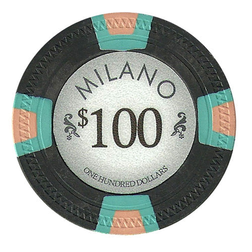 Black Milano Poker Chips - $100