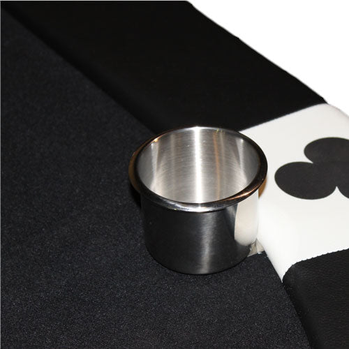 Black Felt Poker Table with Card Suit Rail