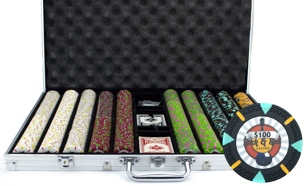 1000 Rock & Roll Poker Chips with Aluminum Case