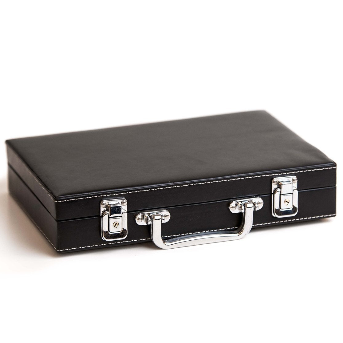 200 Striped Dice Poker Chips with Leatherette Case