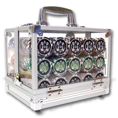 600 Ace Casino Poker Chips with Acrylic Carrier