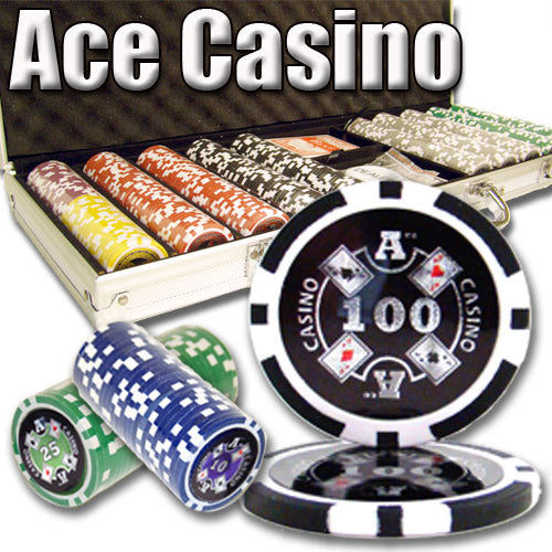 500 Ace Casino Poker Chips with Aluminum Case