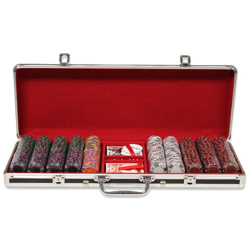 500 Ace King Suited Poker Chips with Black Aluminum Case