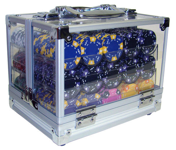 600 Ace King Suited Poker Chips with Acrylic Carrier