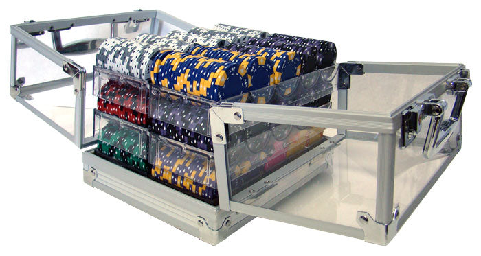 600 Ace King Suited Poker Chips with Acrylic Carrier
