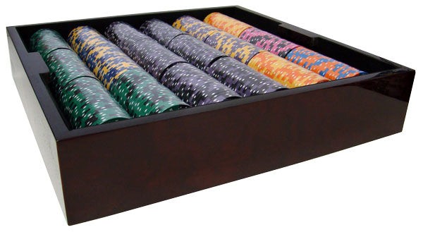 750 Ace King Suited Poker Chips with Mahogany Case