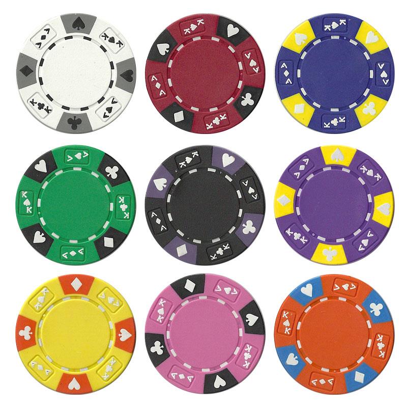 750 Ace King Suited Poker Chips with Mahogany Case