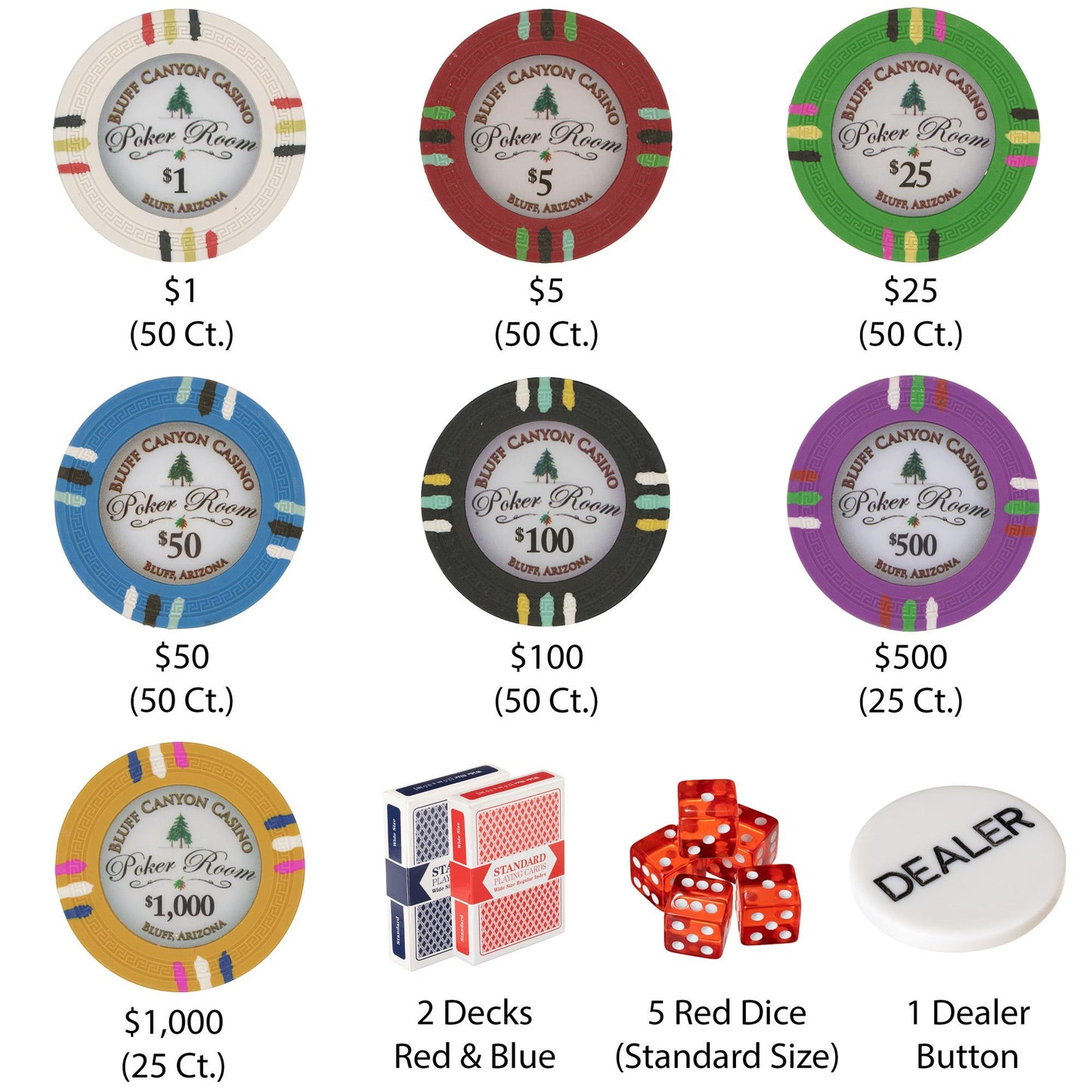 300 Bluff Canyon Poker Chips with Aluminum Case