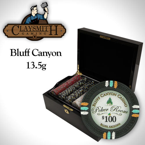 500 Bluff Canyon Poker Chips with Mahogany Case