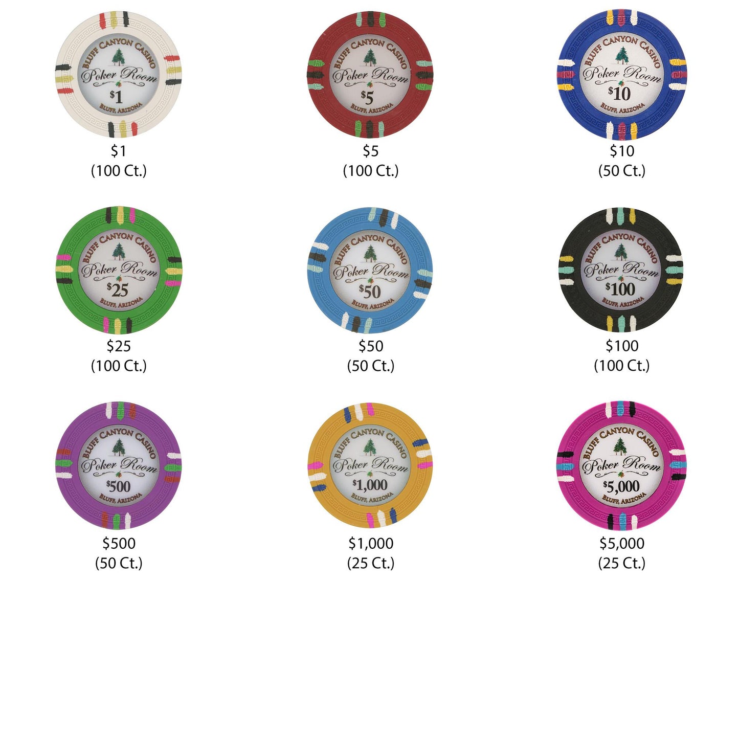 600 Bluff Canyon Poker Chips with Acrylic Carrier