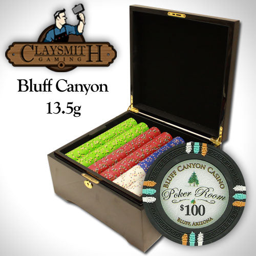 750 Bluff Canyon Poker Chips with Mahogany Case