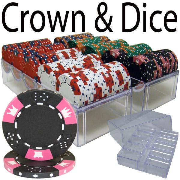 200 Crown and Dice Poker Chips with Acrylic Tray