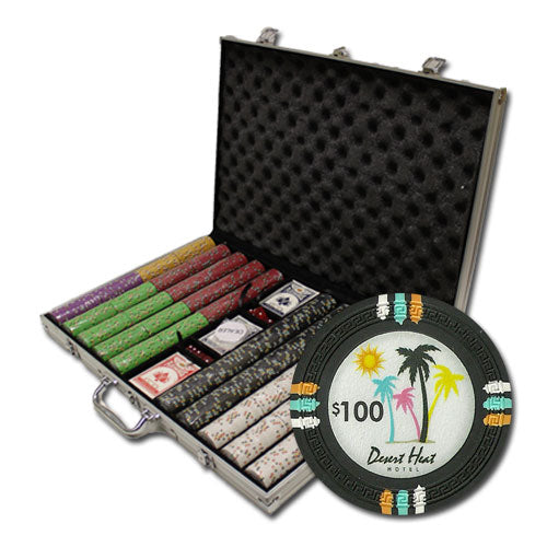 1000 Desert Heat Poker Chips with Aluminum Case