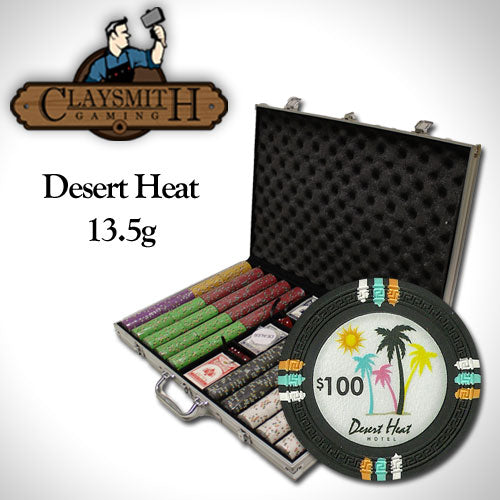 1000 Desert Heat Poker Chips with Aluminum Case