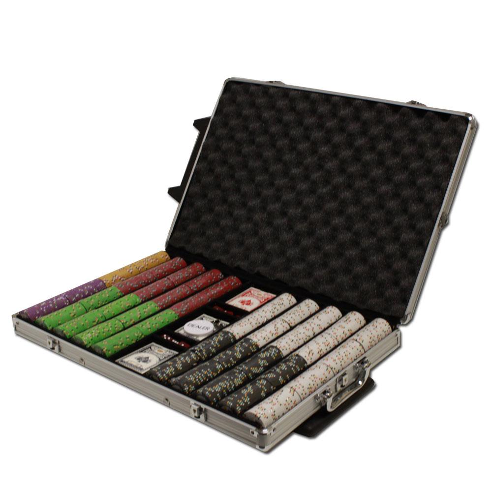 1000 Desert Heat Poker Chips with Rolling Aluminum Case