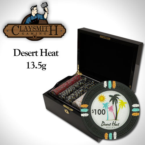 500 Desert Heat Poker Chips with Mahogany Case