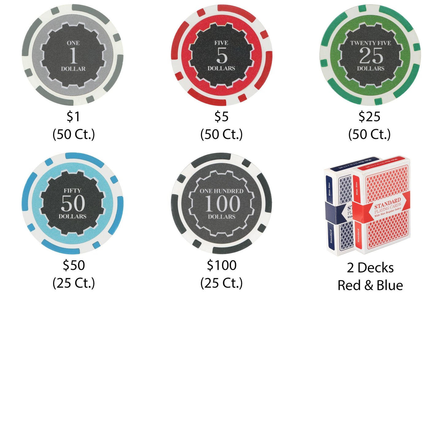 200 Eclipse Poker Chips with Wooden Carousel